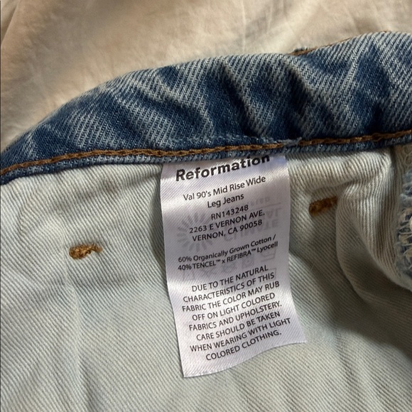 Reformation Vals Mid Rise Slouchy Wide Leg Jeans - Picture 6 of 7